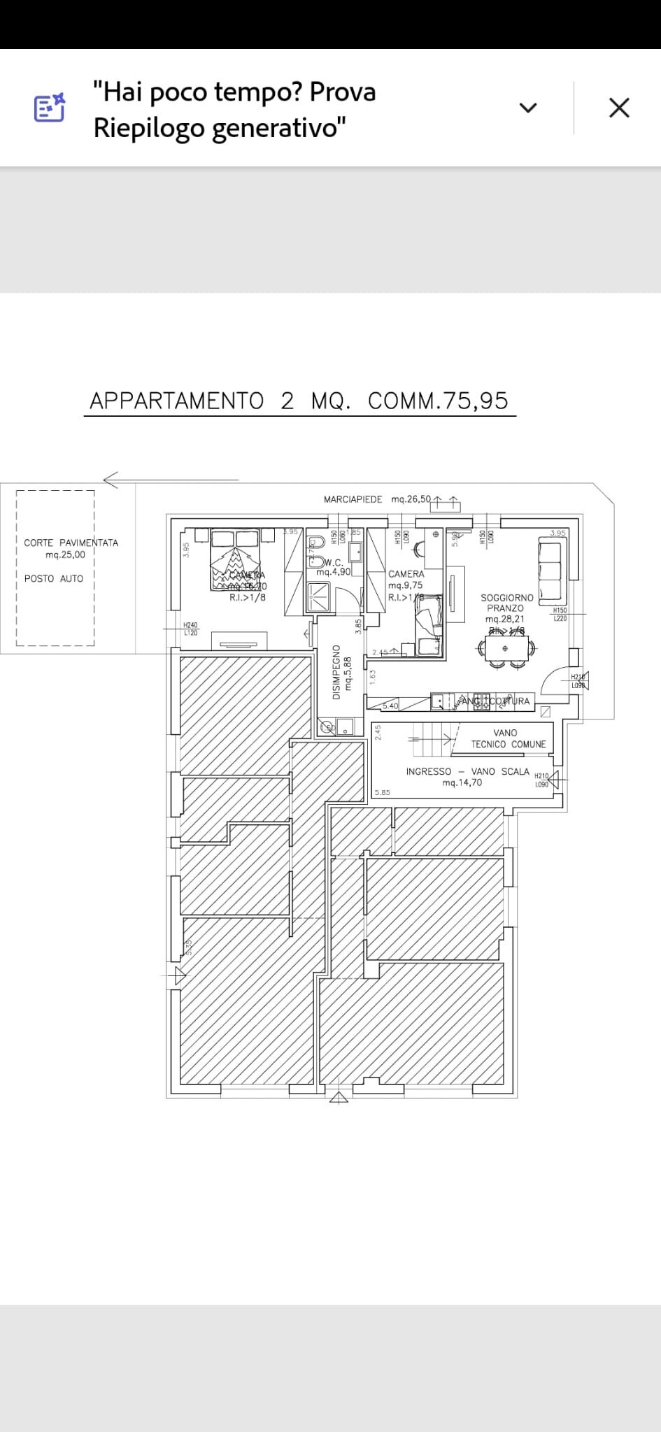 Trilocale Cattolica - planimetria 1