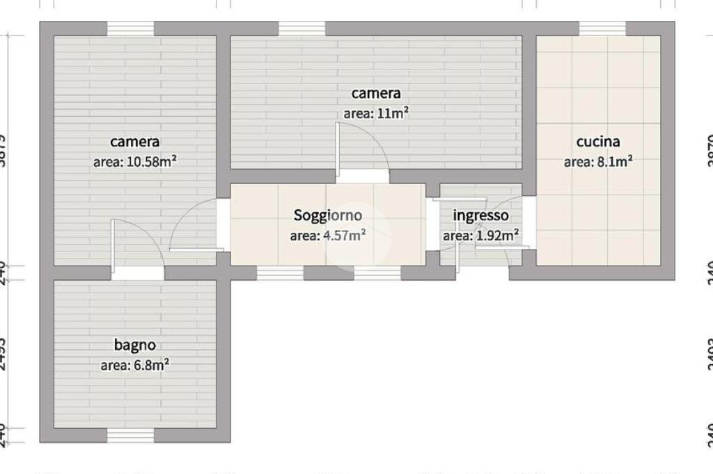 Trilocale Via Gonella, Caselle Torinese - planimetria 1