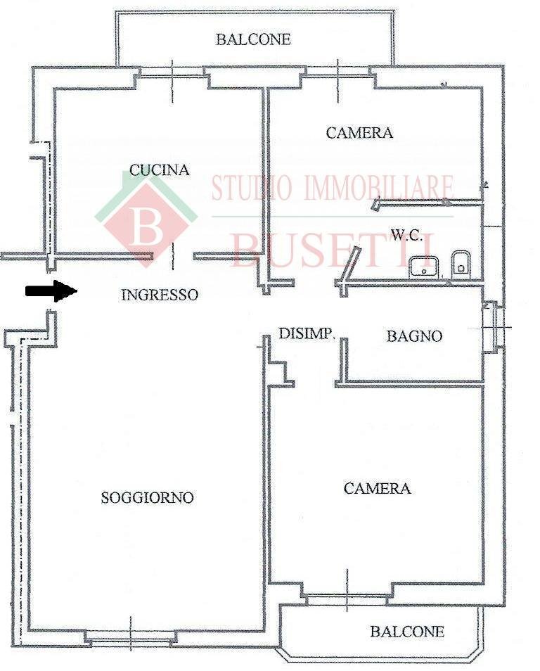 Foto 25 - Trilocale Viale XV Giugno, Busto Arsizio - planimetria 1