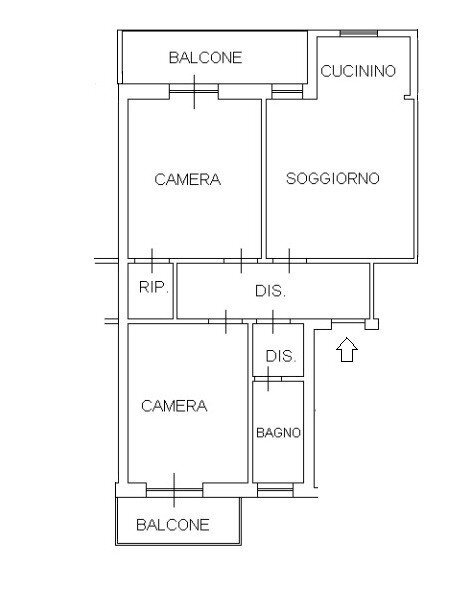 Three-room apartment via Acceglio, 2, hamlet Cerialdo, Cuneo - floor plans 1