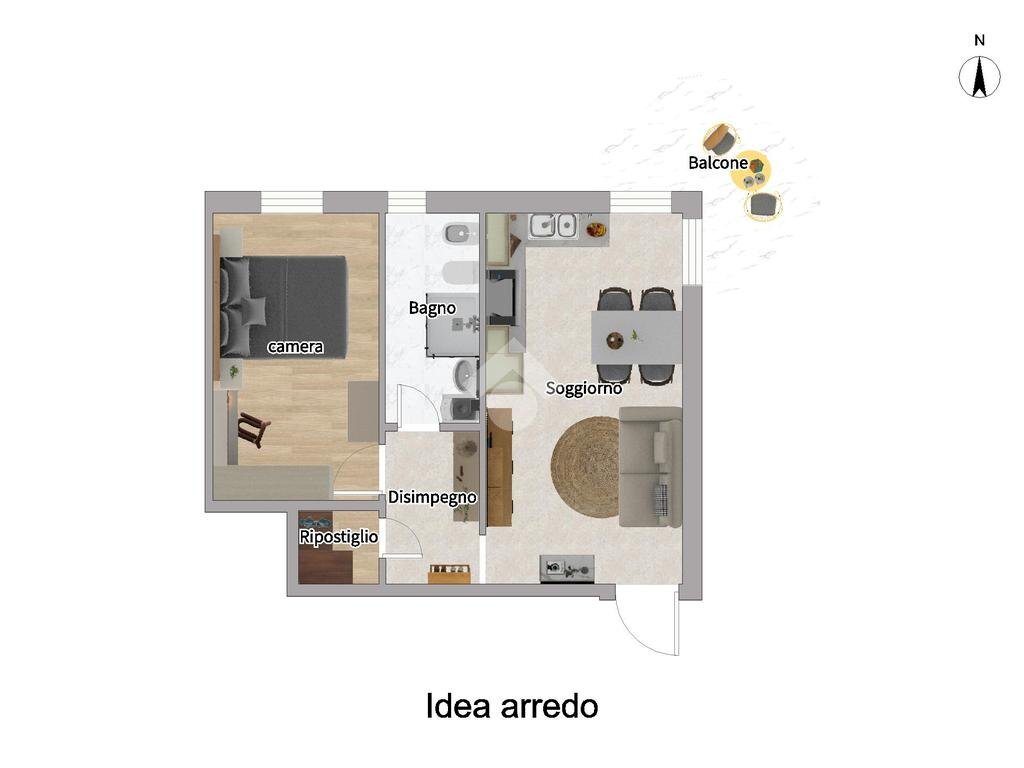 Two-room apartment Via pellissier, Chatillon - floor plans 1