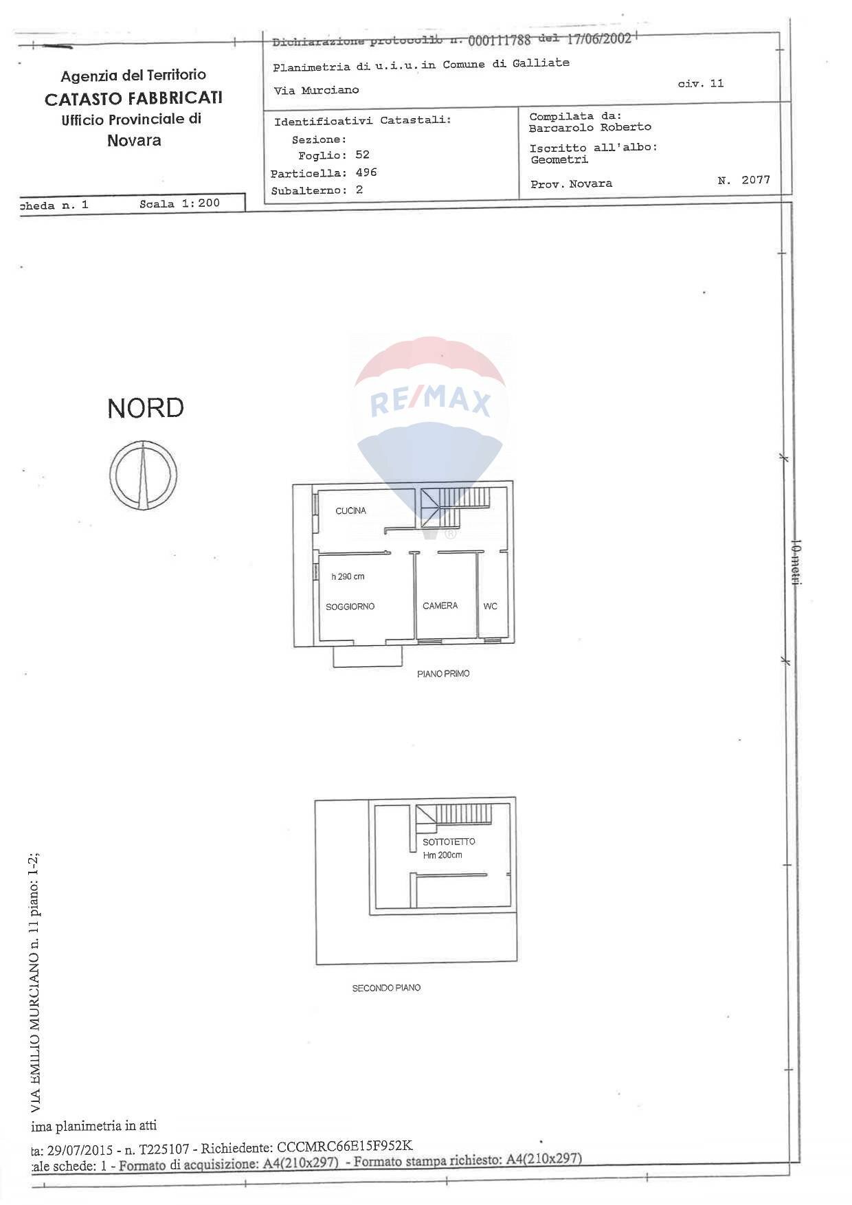 Pianta 2D - Trilocale VIA MURCIANO
 
13, Galliate - planimetria 1