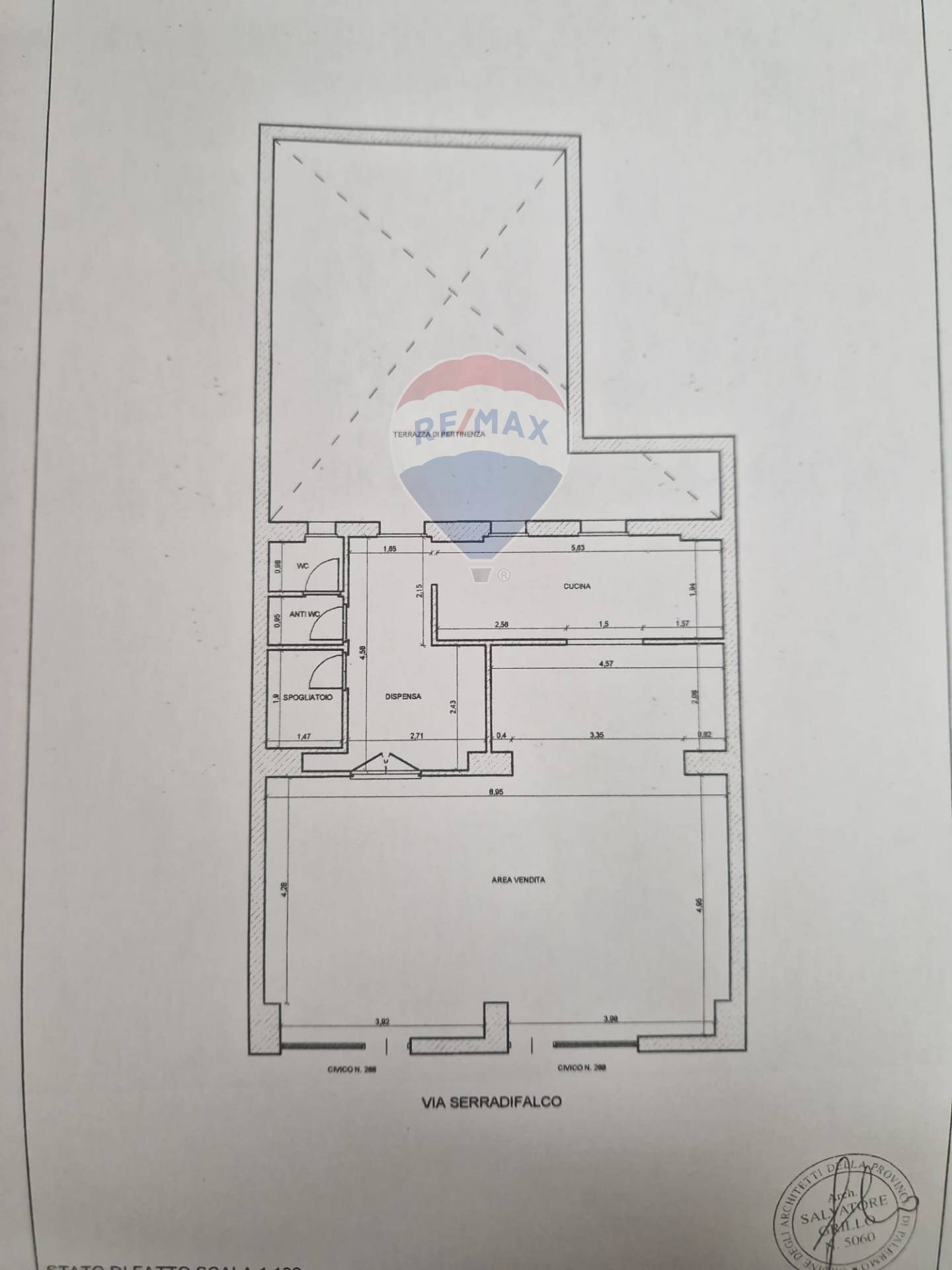 Pianta 2D - Attività Commerciale VIA SERRADIFALCO
 
266, Palermo - planimetria 1