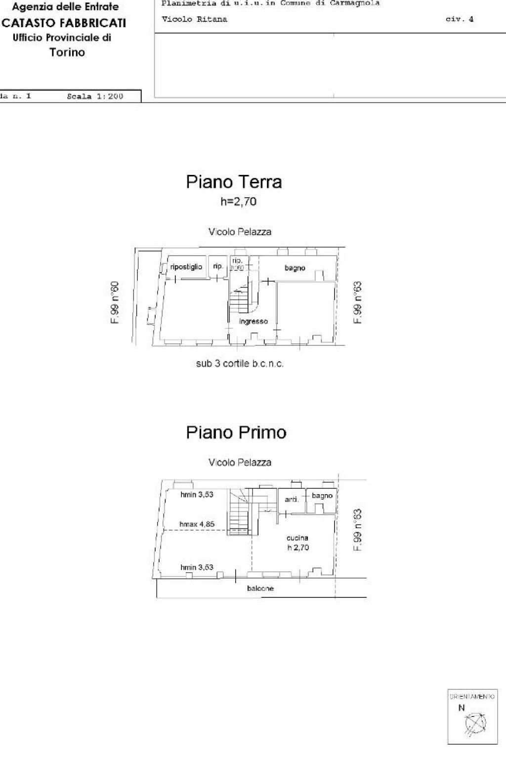 Villa vicolo Ritana, 4, Carmagnola - planimetria 1