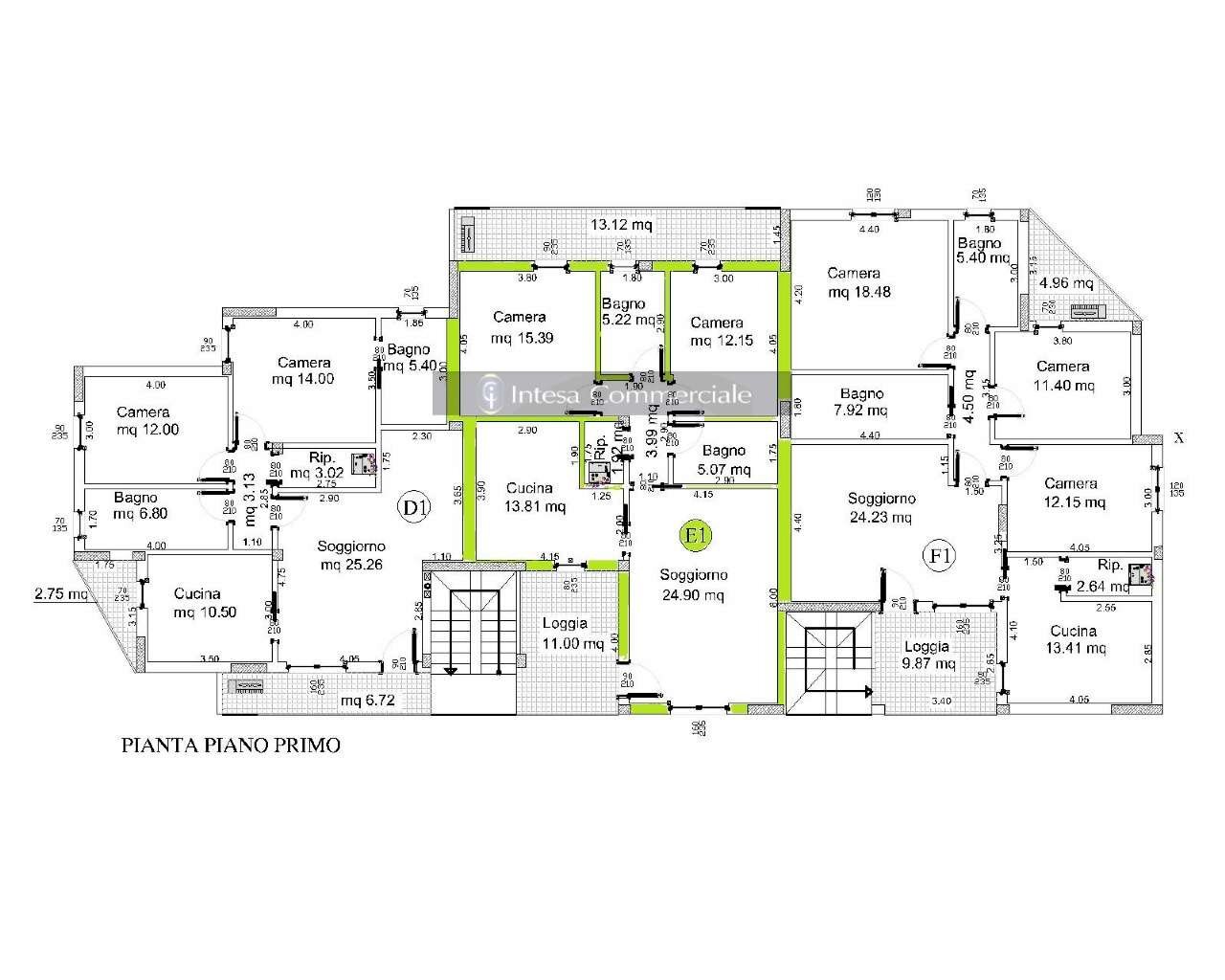 appartamento e1 - Three-room apartment Roncadelle - floor plans 1