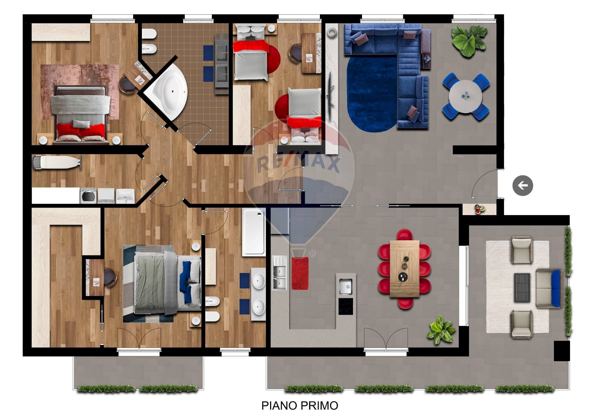 Pianta 2D - Four-room apartment Via Cascine
 
11, Levate - floor plans 1
