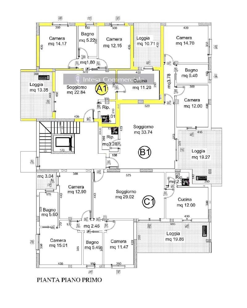 appartamento a1 - Three-room apartment Roncadelle - floor plans 1