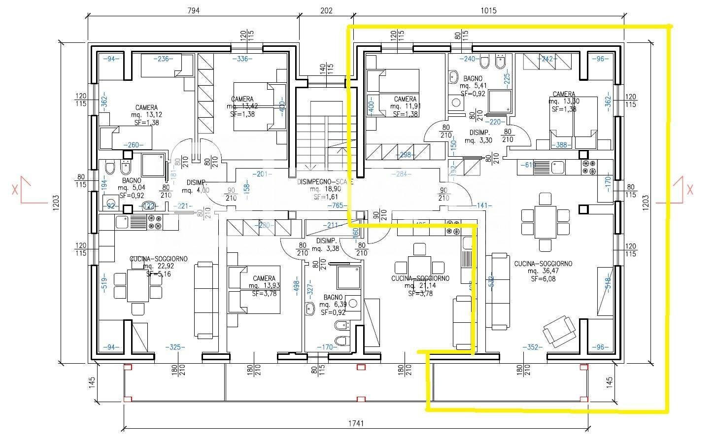 Foto 21 - Three-room apartment Sella Nevea via Friuli via Friuli
 
3, Chiusaforte - floor plans 1