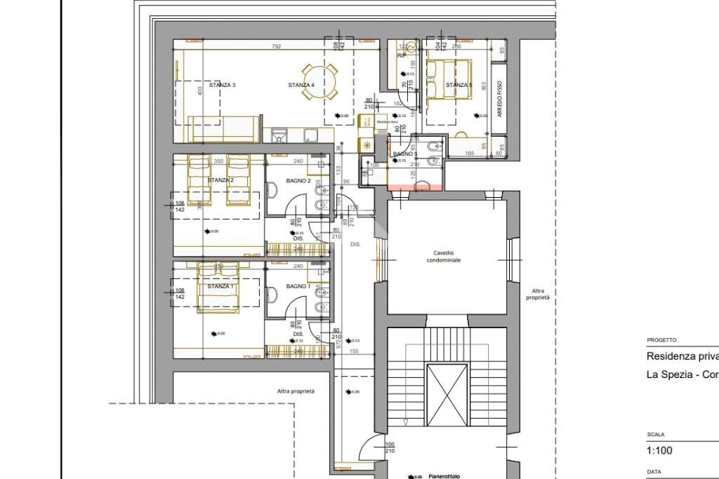 Quadrilocale Corso Cavour, La Spezia - planimetria 1