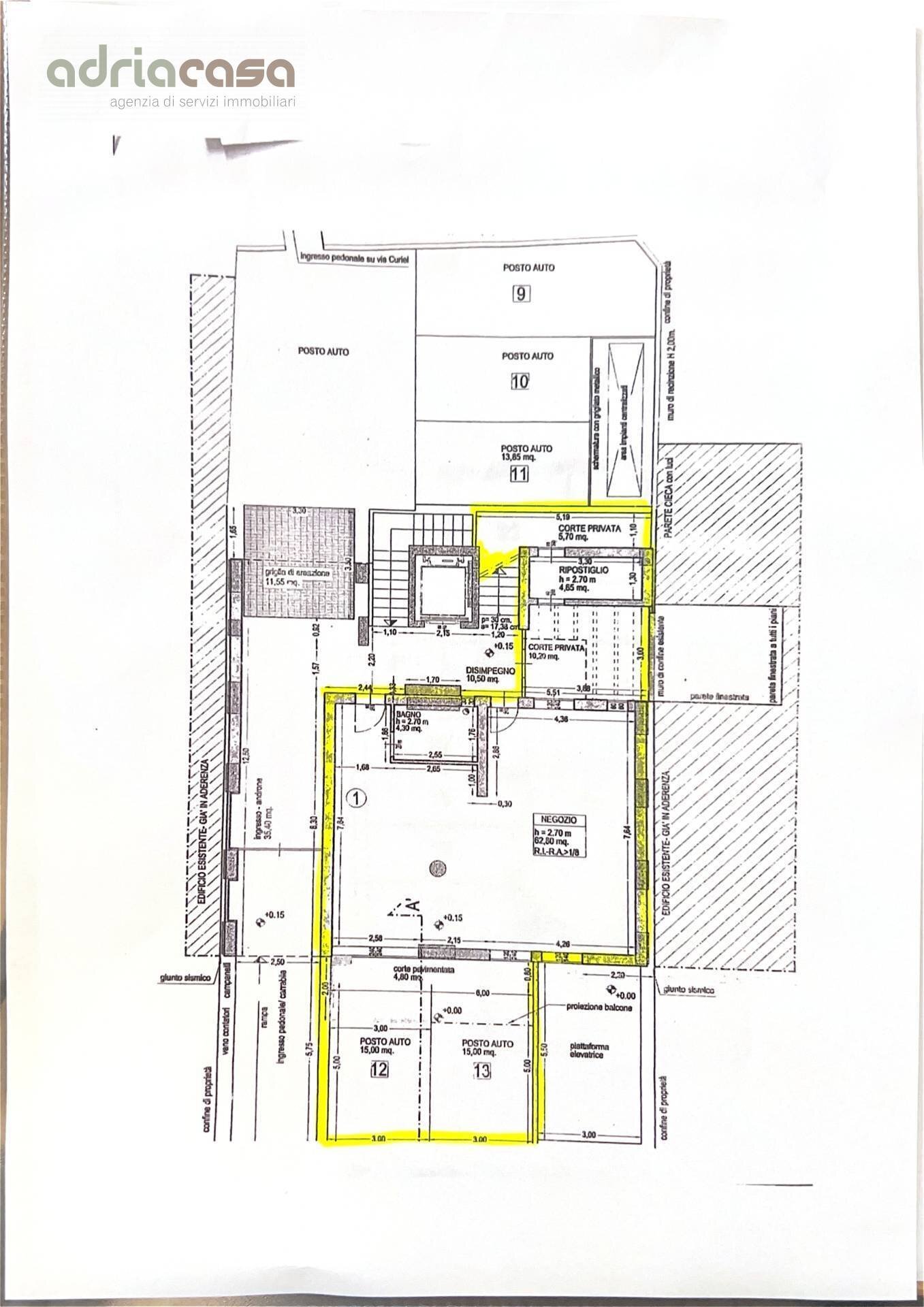 Foto 1 - Locale Commerciale Via Curiel, Cattolica - planimetria 1