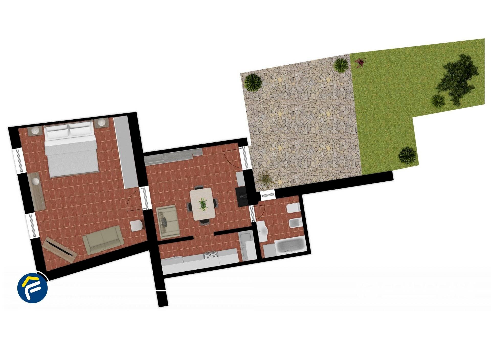 Foto 20 - Bilocale Fraz. Leuso, Vendone - planimetria 1