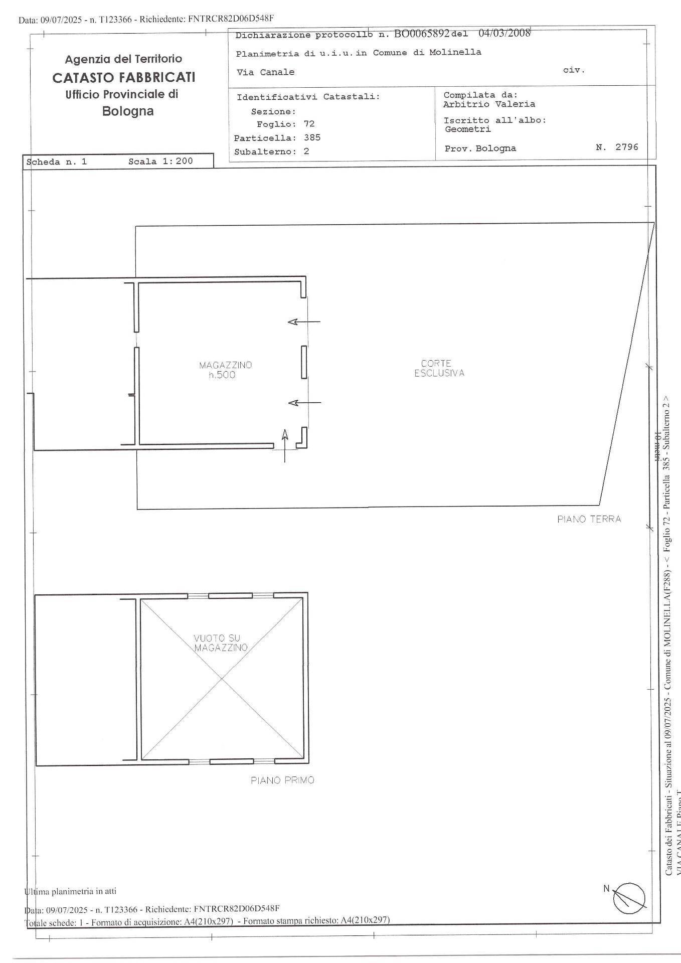 Foto 53 - Capannone via canale
 
10, Molinella - planimetria 1
