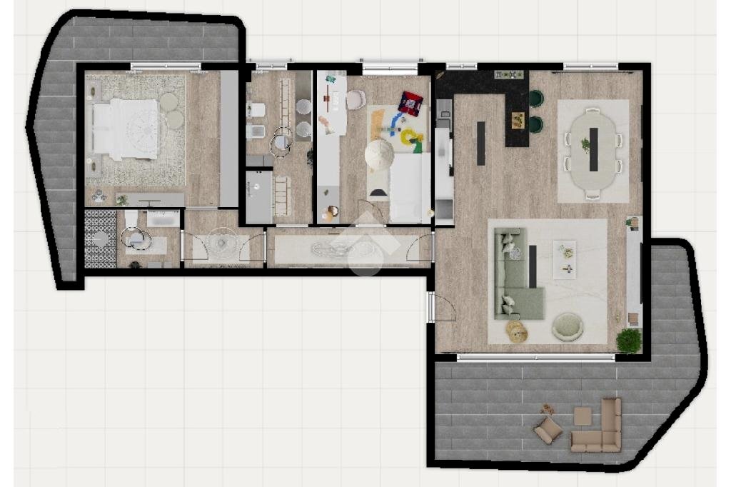 Three-room apartment Via Castelli Fiorenza, Rho - floor plans 1