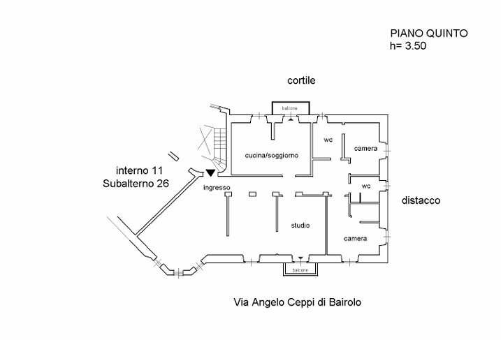 Bilocale Via Ceppi, Genova (zona Castelletto) - planimetria 1