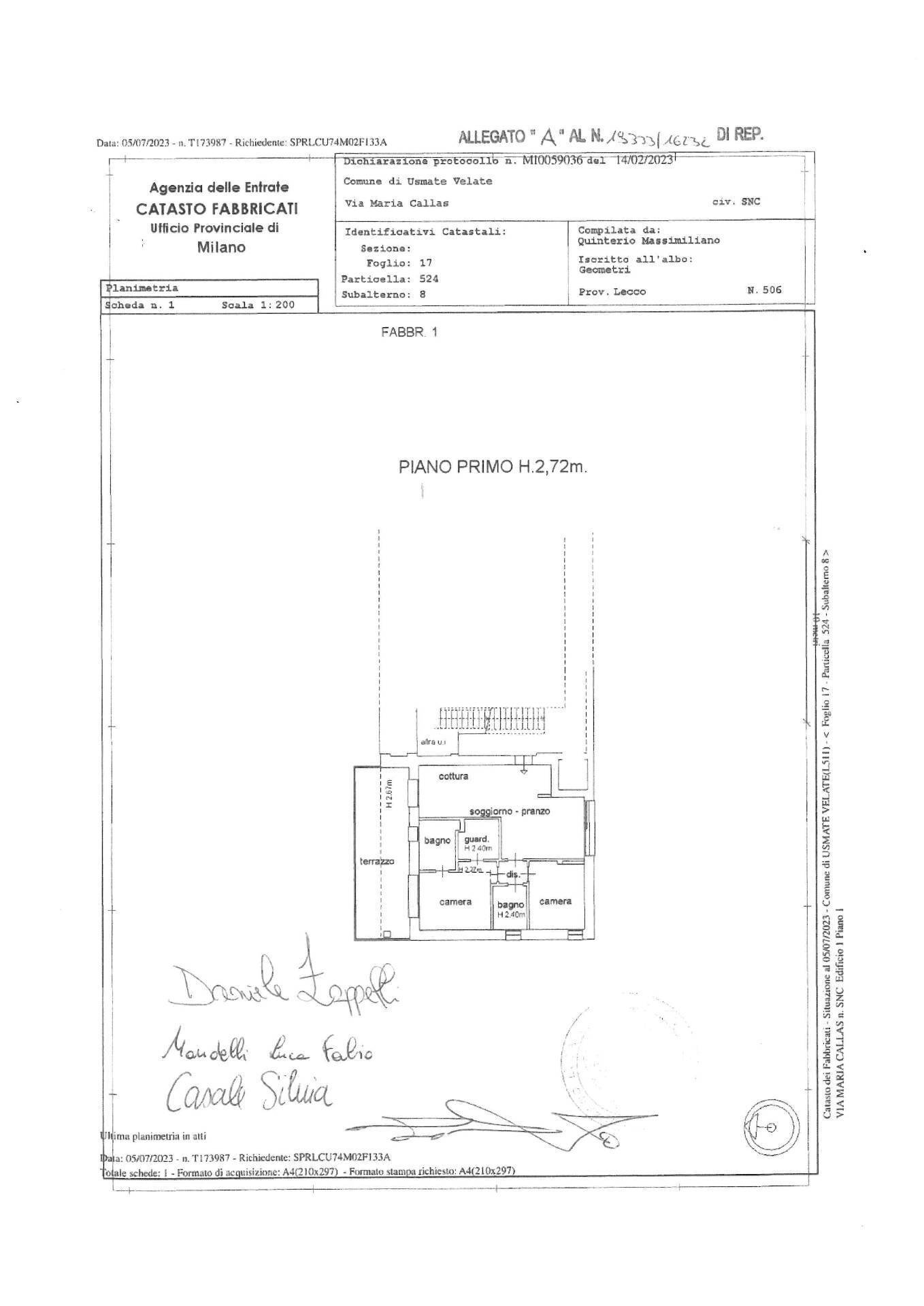 Foto 44 - Three-room apartment via maria callas
 
64, Usmate Velate - floor plans 1