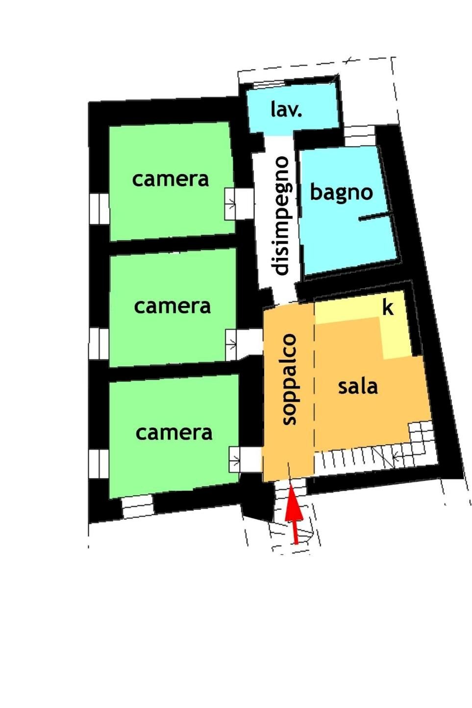 Quadrilocale piazza Gugliemo Marconi, Chiusanico - planimetria 1