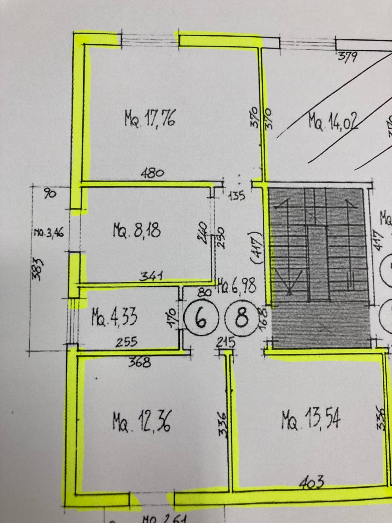Non-buildable land via Umbria, Bologna (neighborhood Mazzini) - floor plans 1