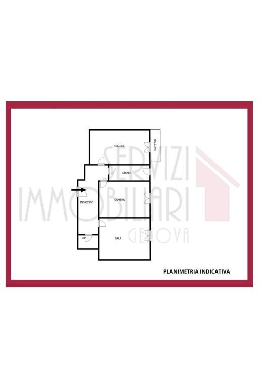 Bilocale via Taggia, Genova - planimetria 1