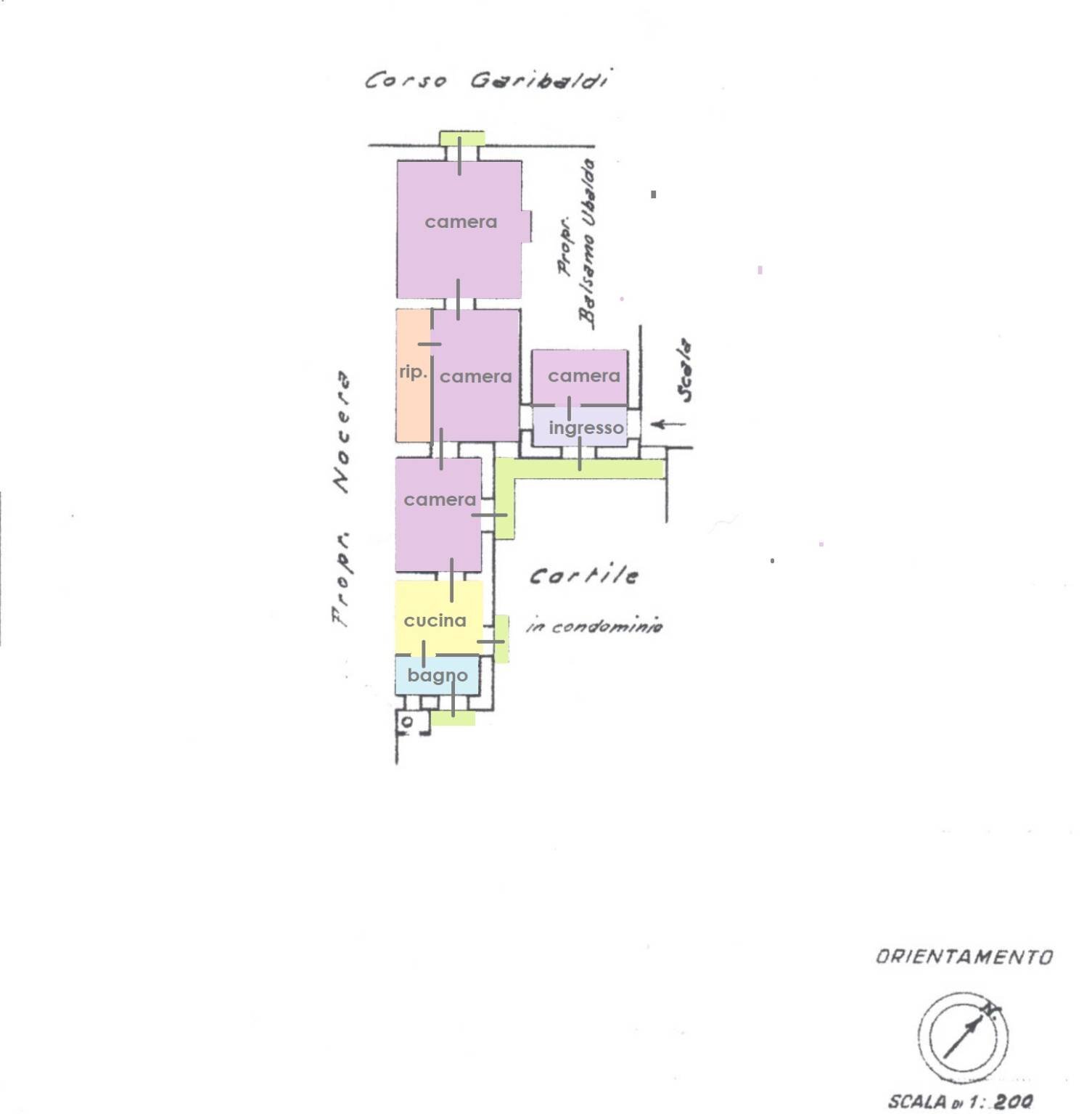 Three-room apartment corso Giuseppe Garibaldi, Portici - floor plans 1