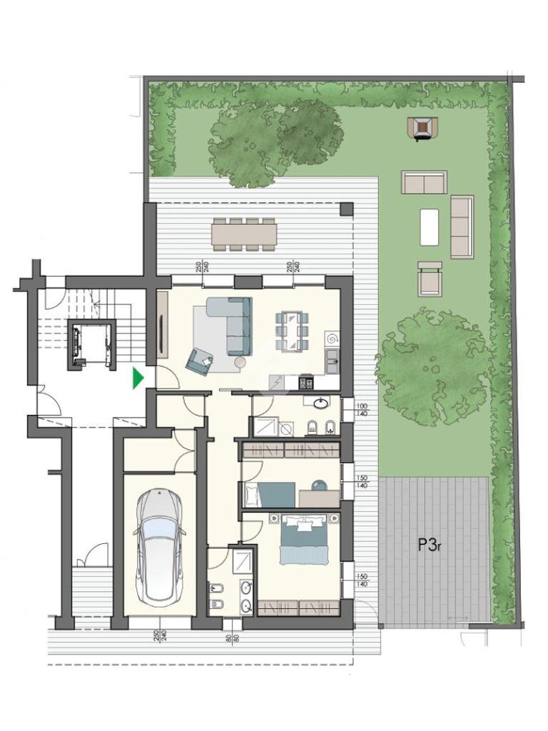 Trilocale Viale Antonio Gramsci, Mirandola - planimetria 1