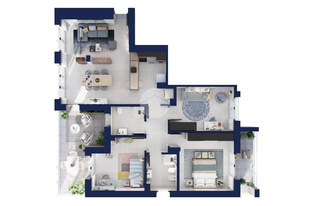 Four-room apartment Via chiesa, Marcallo con Casone - floor plans 1