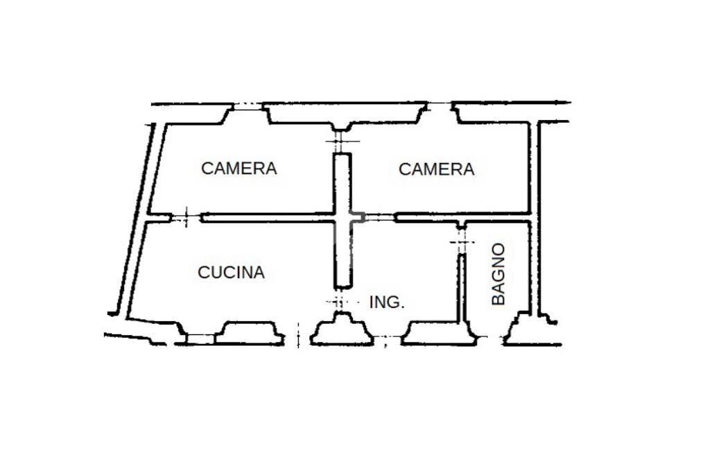 Three-room apartment Via Drago, hamlet Villanovetta, Verzuolo - floor plans 1