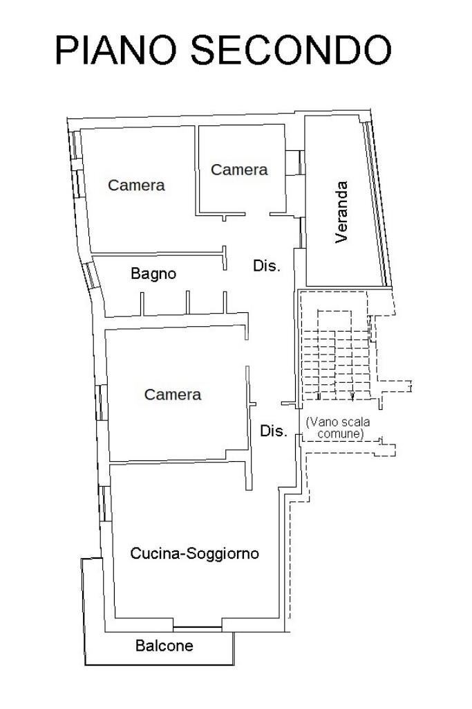 Four-room apartment Via V. Veneto, Costigliole Saluzzo - floor plans 1