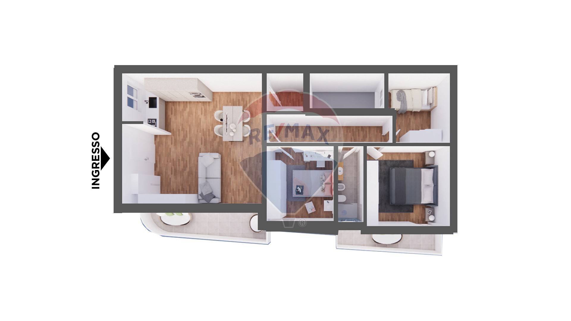 Pianta 3D - Quadrilocale Via Don Francesco Riccardi
 
NC, Sannicandro di Bari - planimetria 1