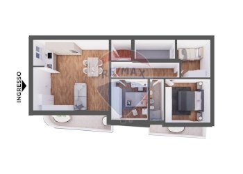 Pianta 3D - Quadrilocale Via Don Francesco Riccardi
 
NC, Sannicandro di Bari - foto 3