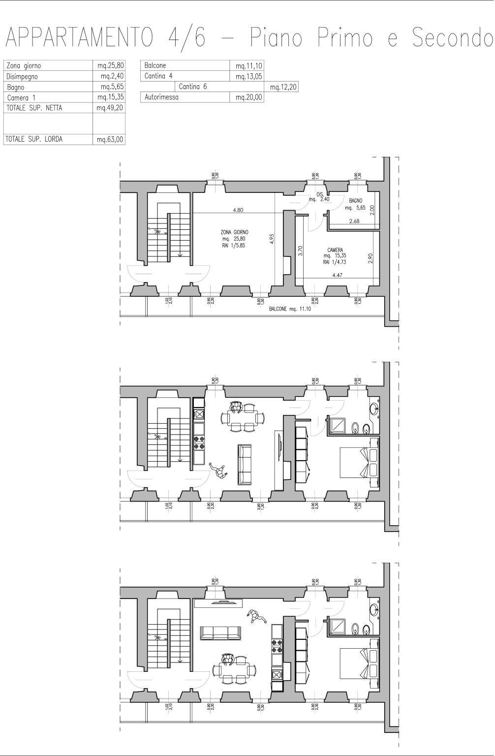 Bilocale via Ceredo, 26, Borgomanero - planimetria 1