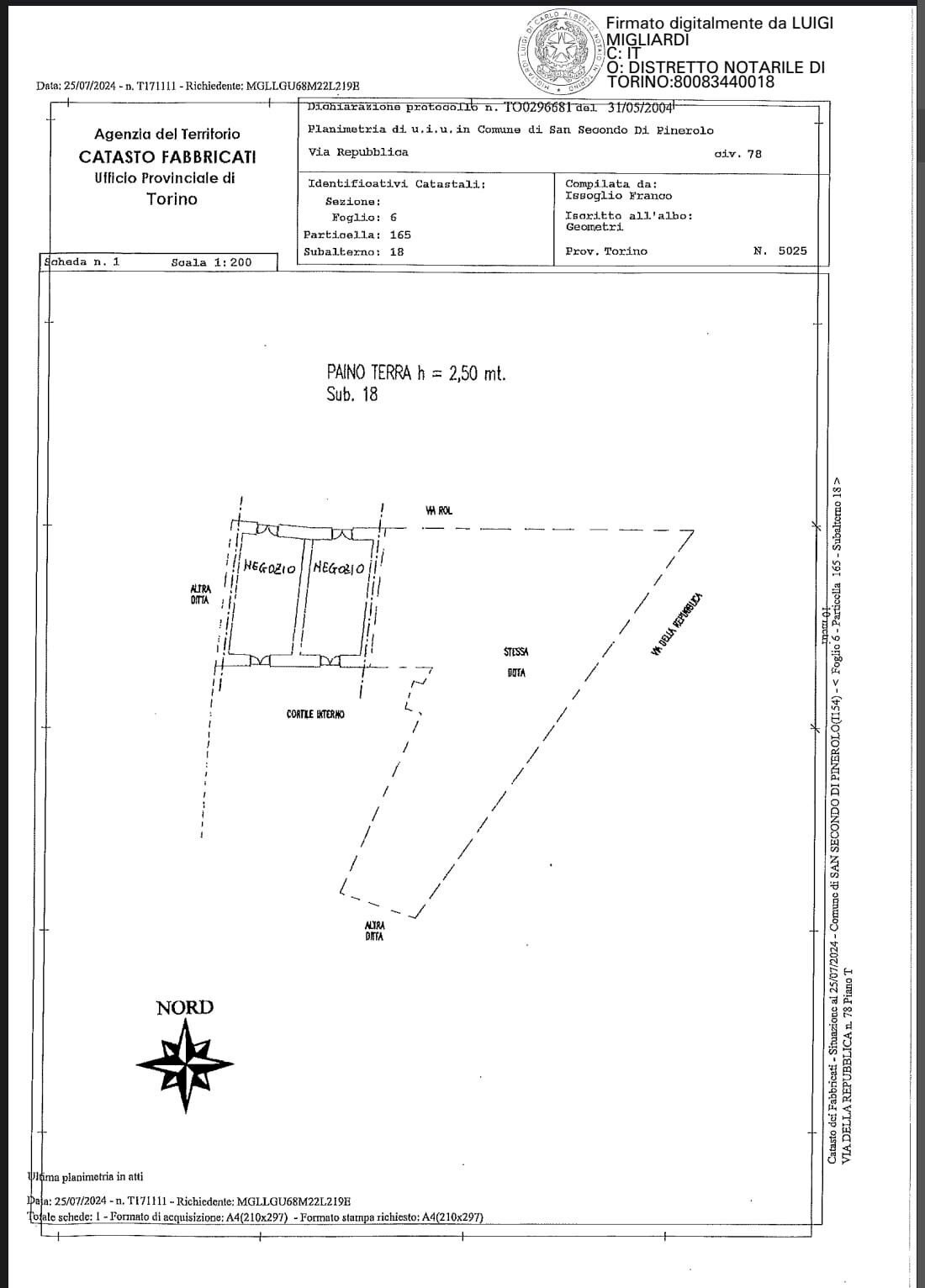 Negozio San Secondo di Pinerolo - planimetria 1