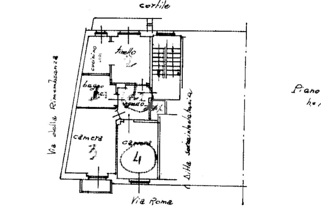 Three-room apartment Viale Roma, Bianzè - floor plans 1