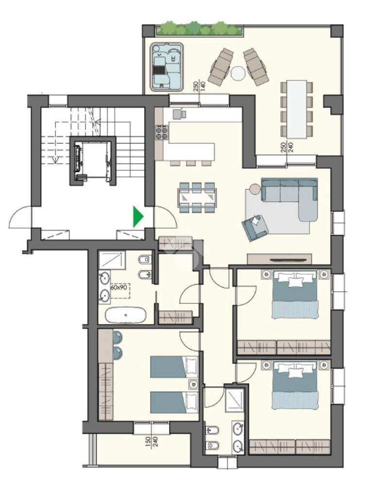 Attico Viale Antonio Gramsci, Mirandola - planimetria 1
