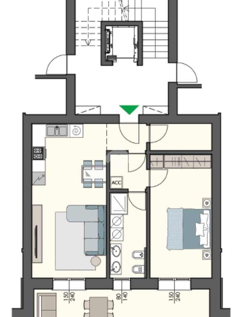 Bilocale Viale Antonio Gramsci, Mirandola - planimetria 1