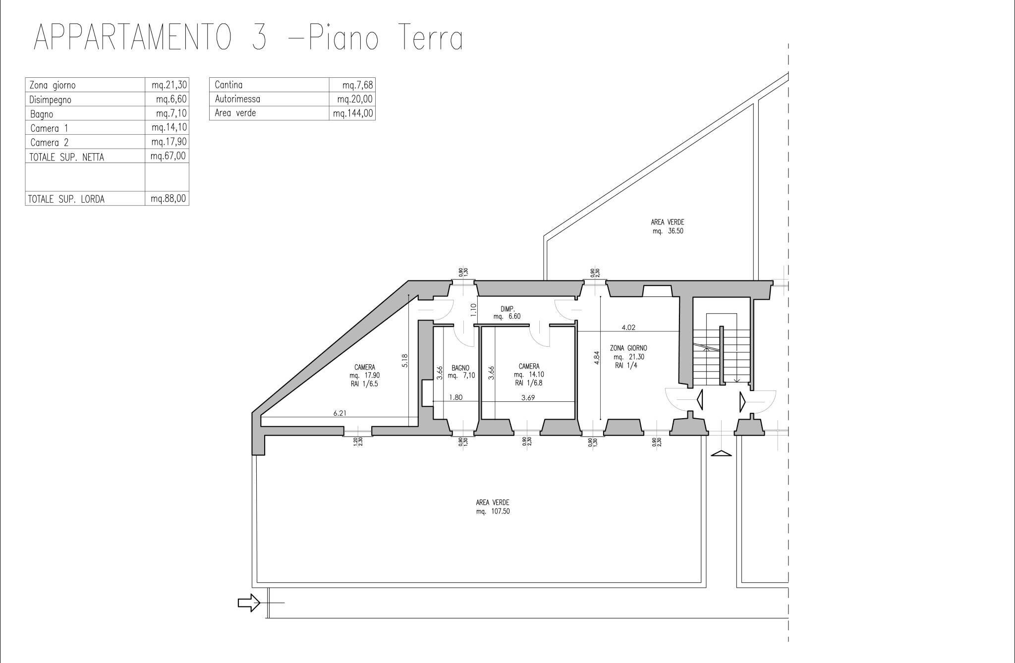 Trilocale via Ceredo, 26, Borgomanero - planimetria 1