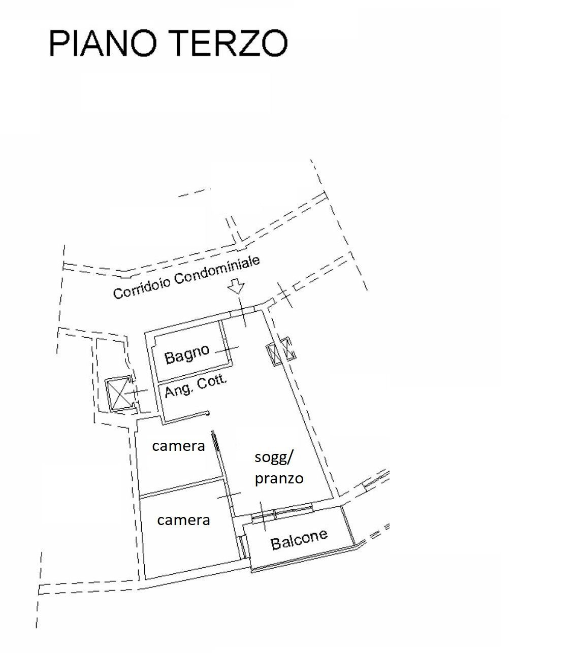 Trilocale via dei Cerri, Rieti - planimetria 1