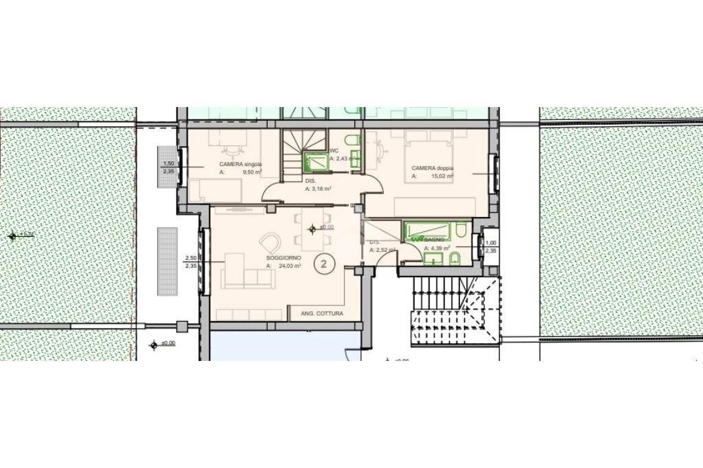 Four-room apartment Via Cervino, Alpignano - floor plans 1