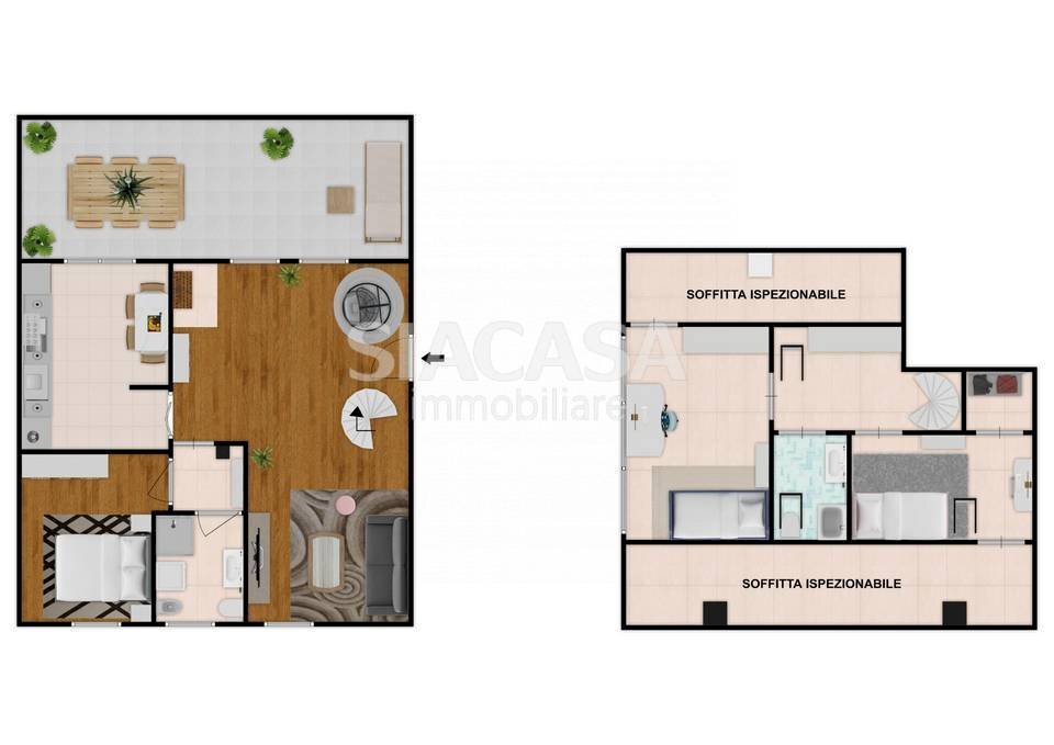 Foto 26 - Trilocale VIA AMBROSOLI, Cornate d'Adda - planimetria 1