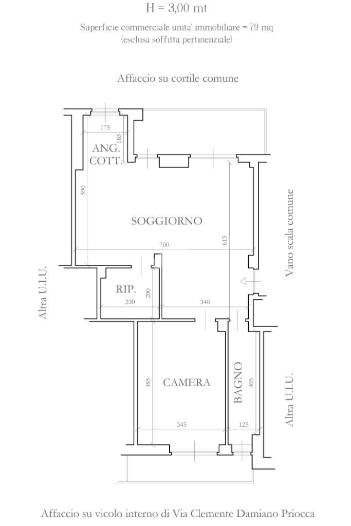 Trilocale Via Clemente Damiano Priocca 6, Torino (zona Aurora) - planimetria 1