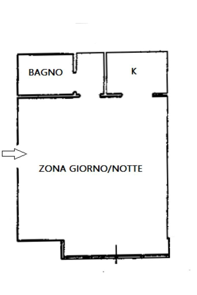 One-room apartment Piazza Dei Daini, Milano (neighborhood Bicocca) - floor plans 1