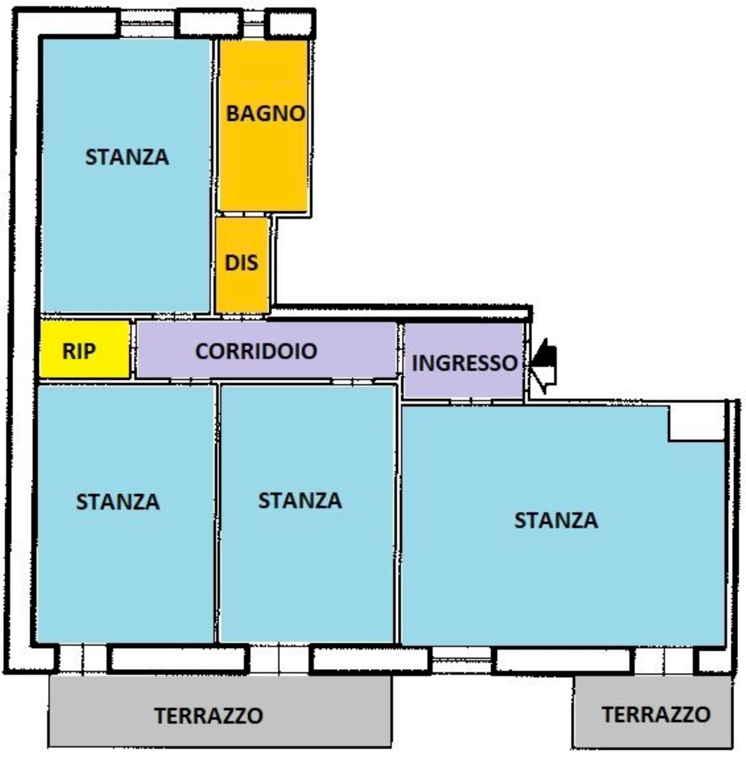 planimetria - Appartamento Umberto I
 
94, Sassari - planimetria 1