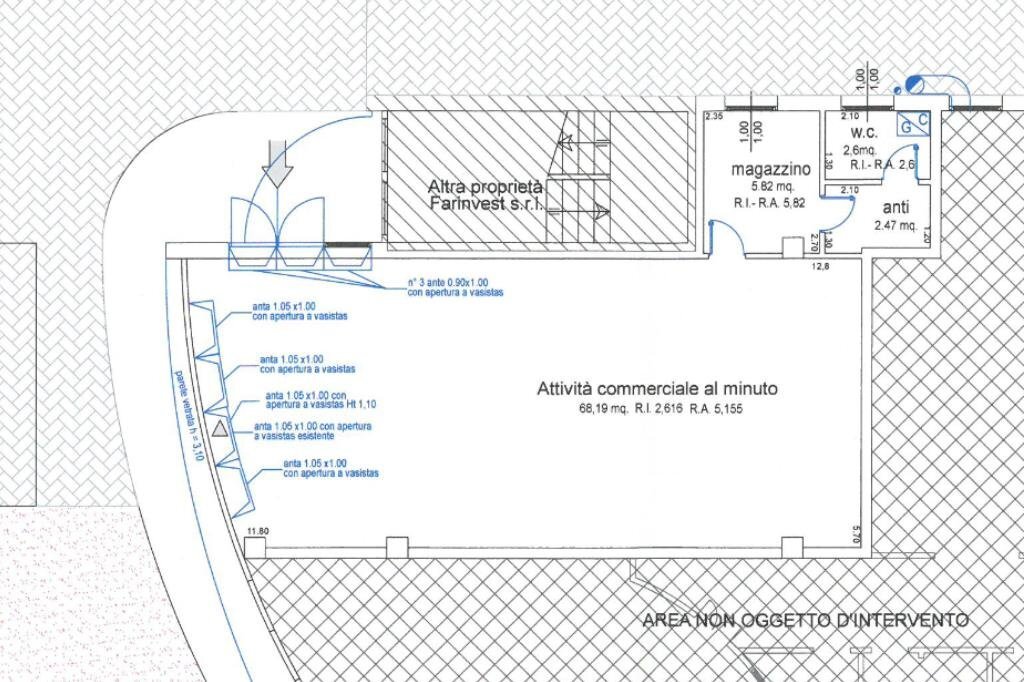 Negozio Via eugenio bertini, Forlì - planimetria 1