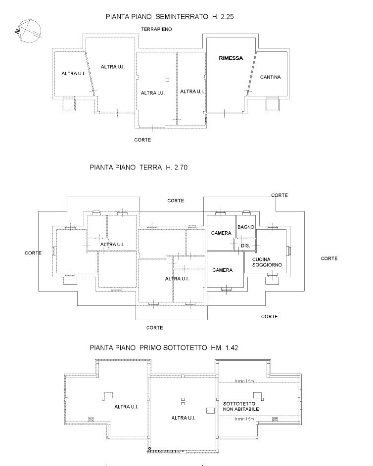 Terraced Villa Frazione Castel del Bosco, 8, Roure - floor plans 1