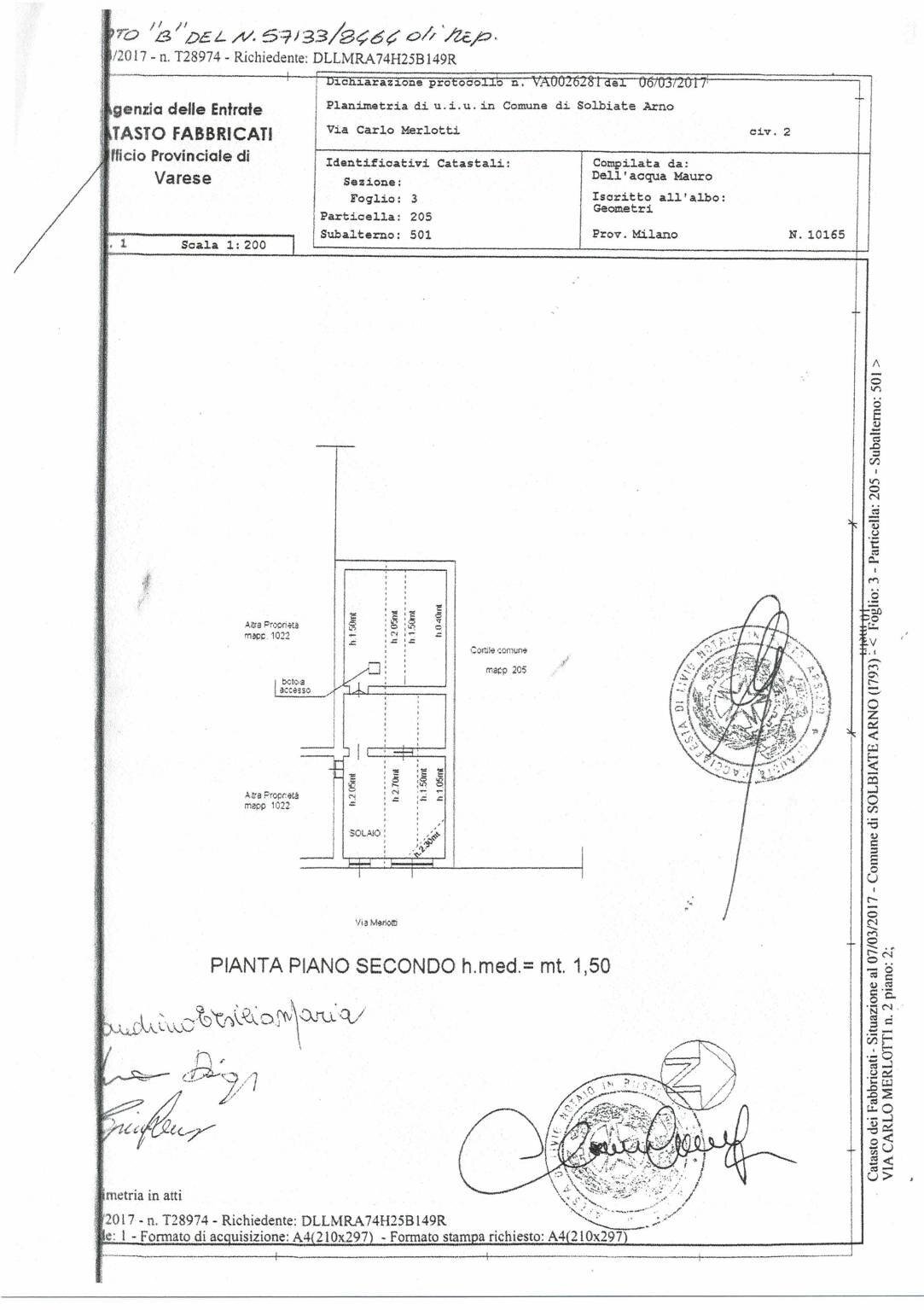 Casa indipendente via C. Merlotti, 2, Solbiate Arno - planimetria 1