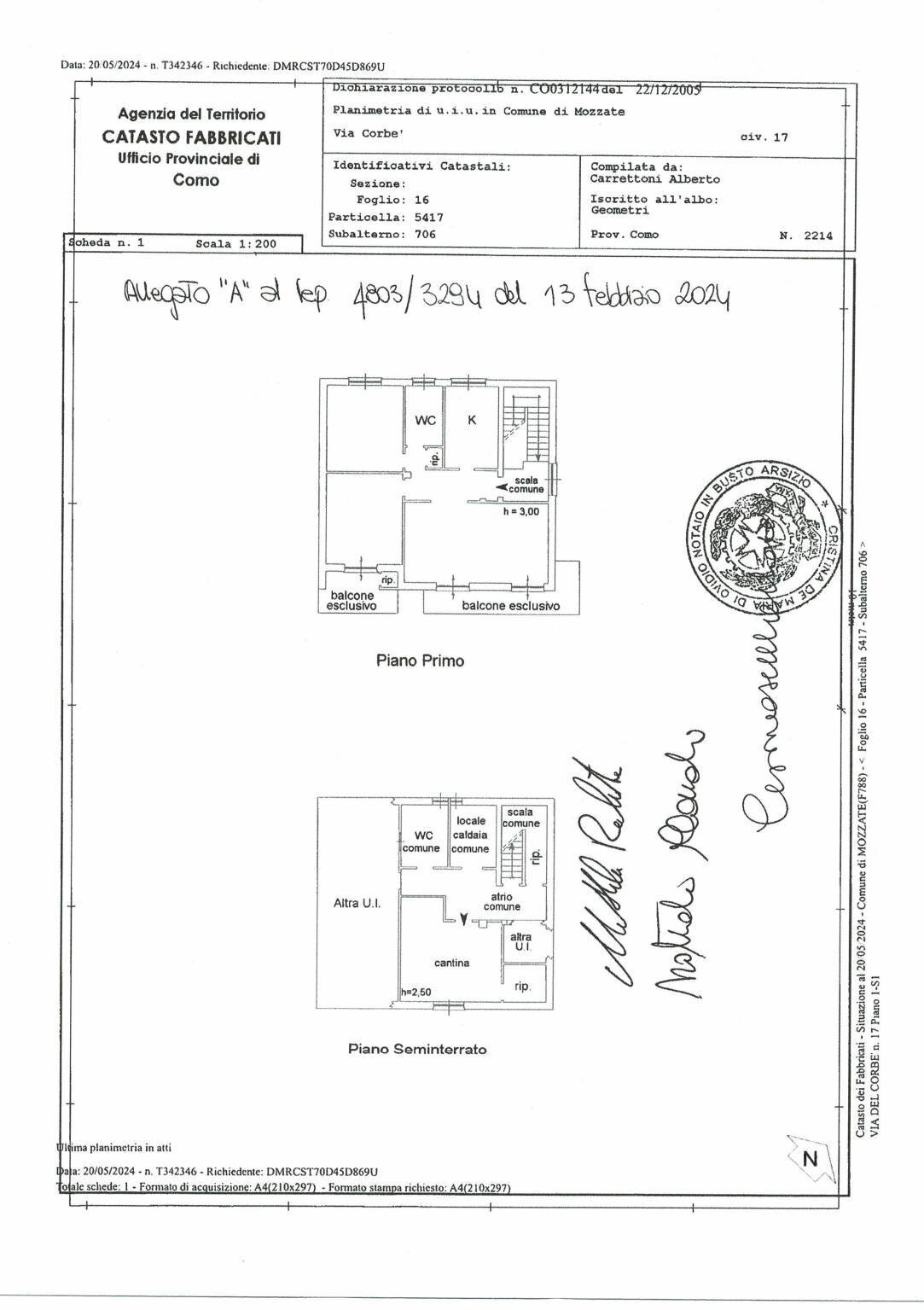 Villa via al Corbè, 17, Mozzate - planimetria 1