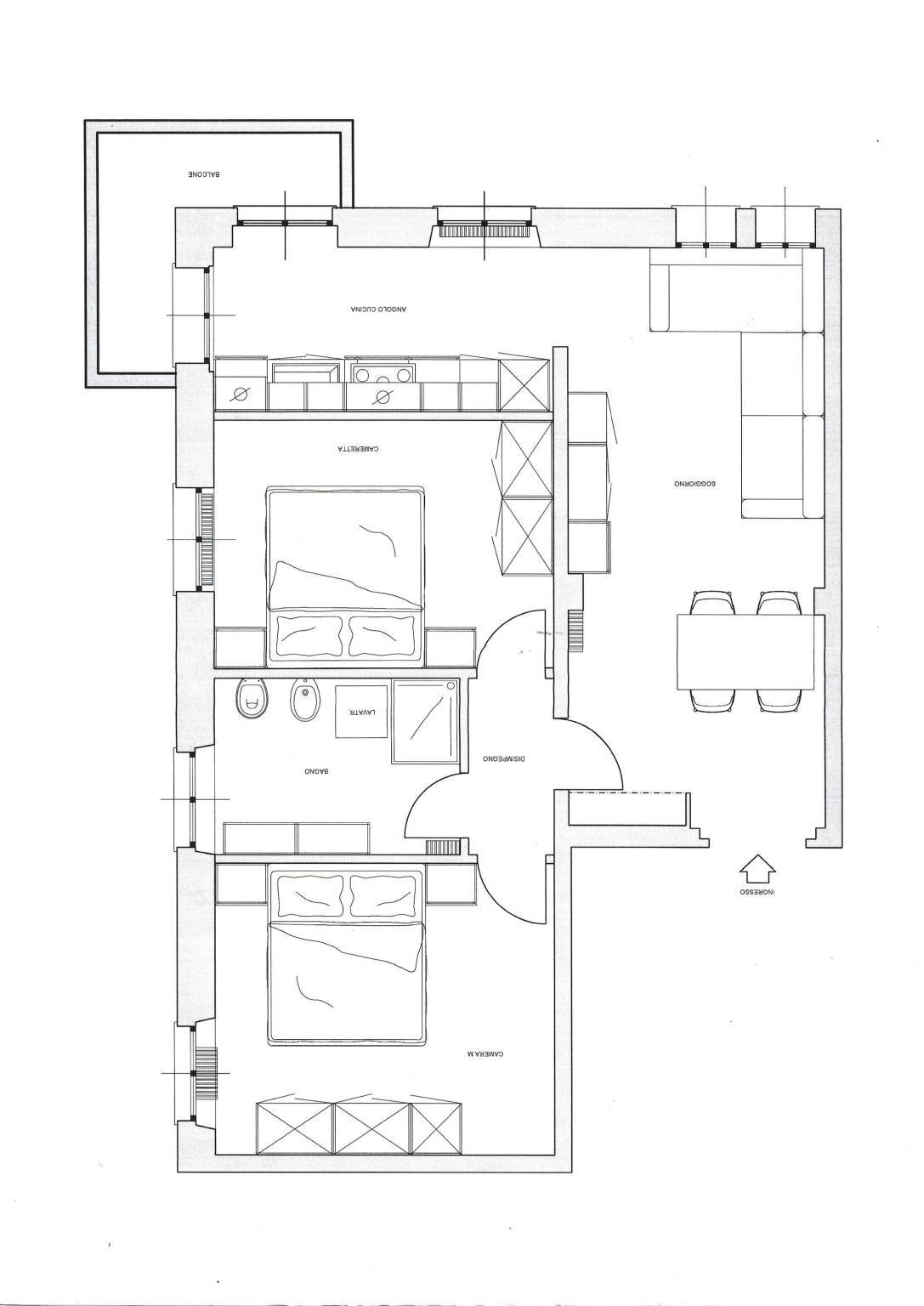 Quadrilocale via L. Gimelli, Santa Margherita Ligure - planimetria 1