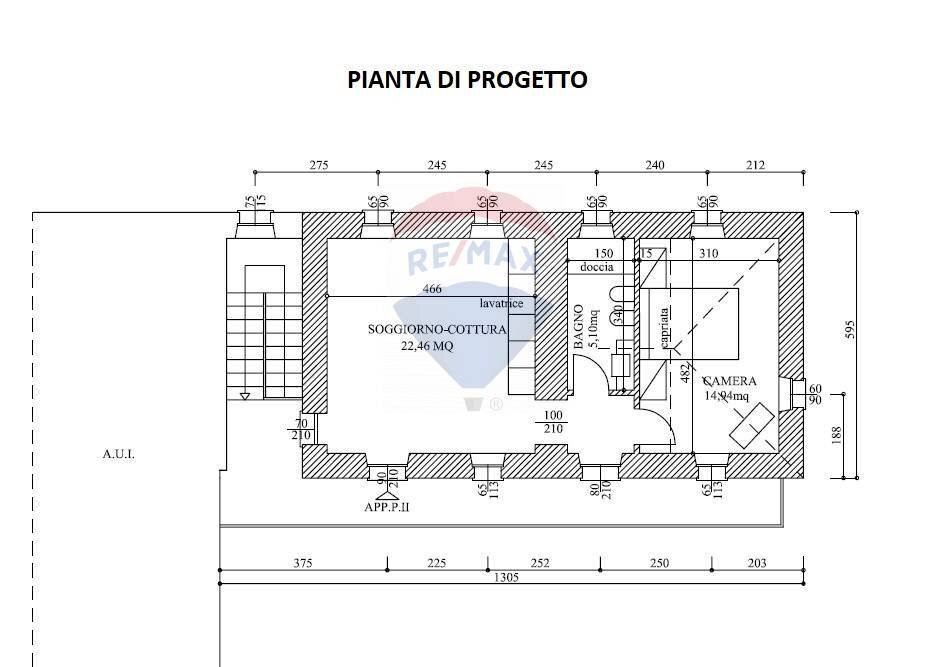 Pianta 2D - Bilocale Via Vanetti, Inarzo - planimetria 1