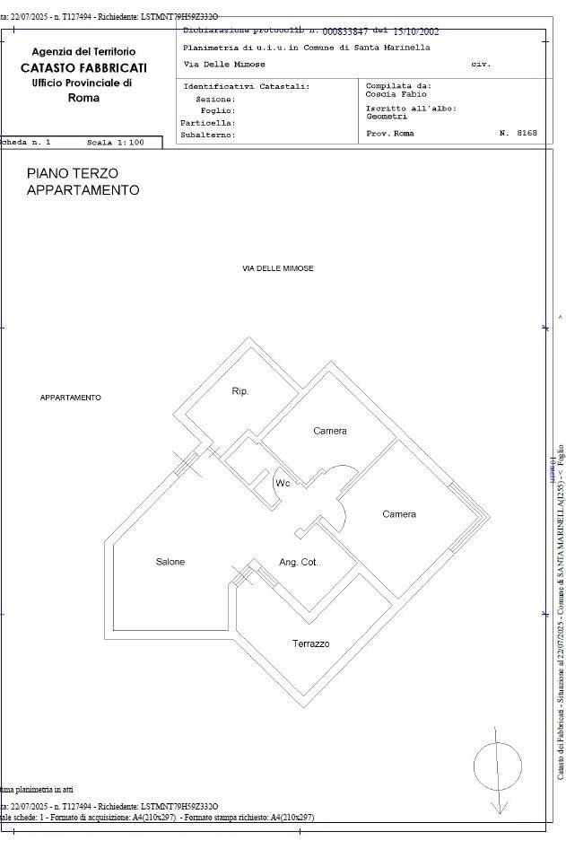 Trilocale via delle Mimose, Santa Marinella - planimetria 1