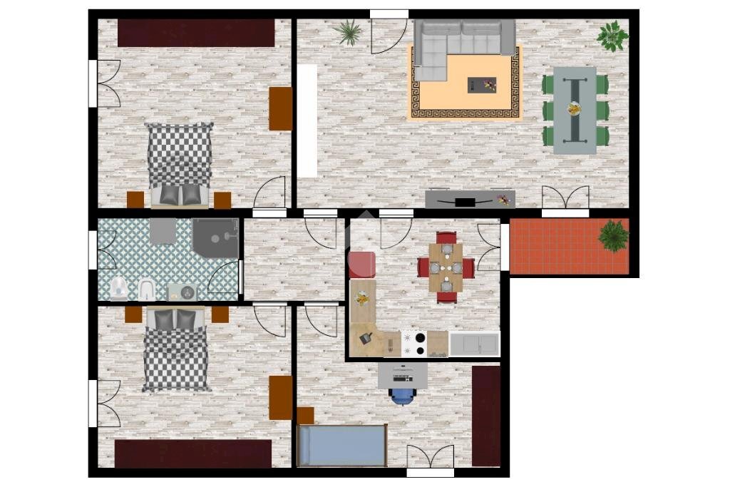 Four-room apartment via Bollitora Interna, Carpi - floor plans 1