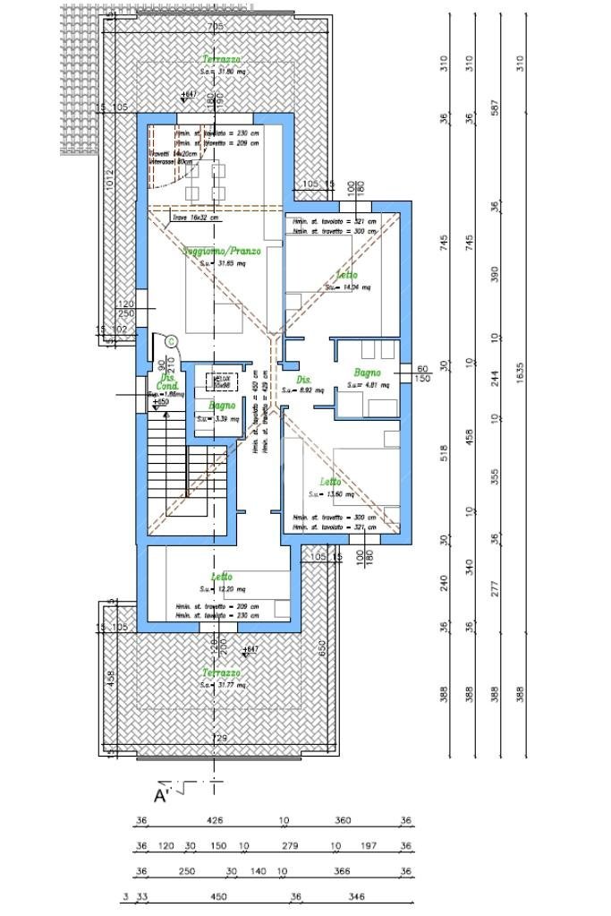 Four-room apartment Via Mario Pini, Carpi - floor plans 1